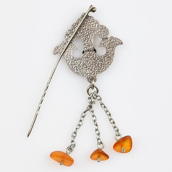 Baltic Amber Silver Tone Stick Pin - Picture 4 of 4